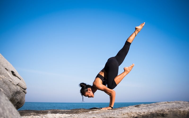 Woman practicing core strength